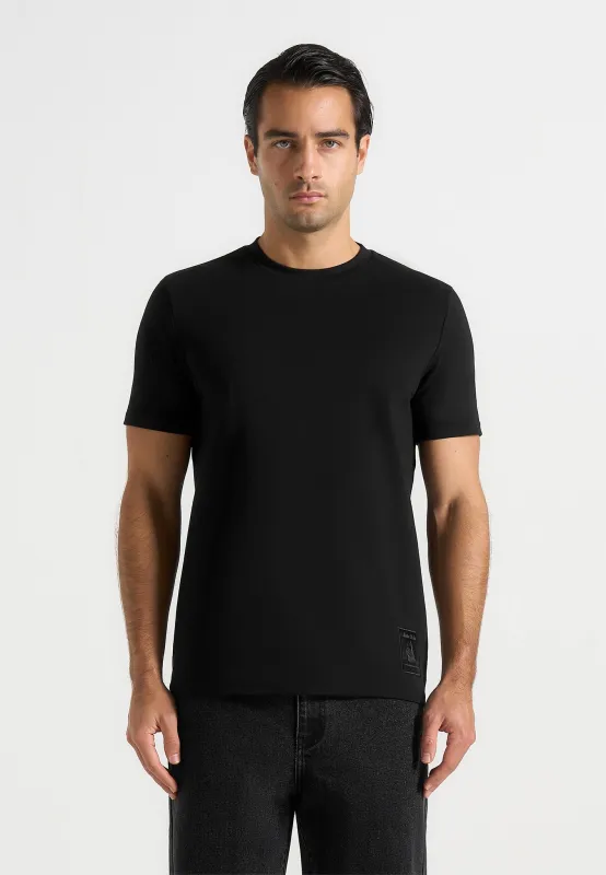 Matteo - Regular Fit Cotton T-Shirt - Black sold by Maniere De Voir