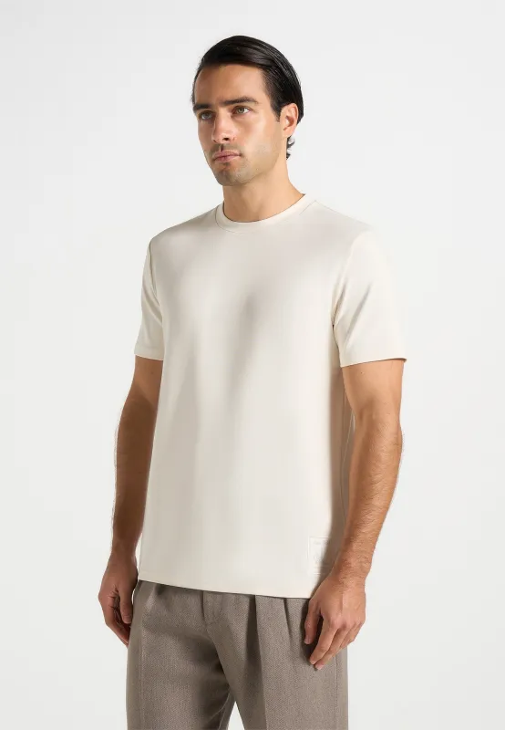 Matteo - Regular Fit Cotton T-Shirt - Cream sold by Maniere De Voir