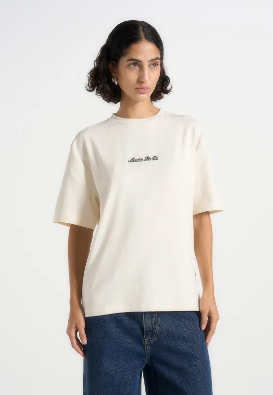Ari - Unisex Signature Relaxed Fit Cotton T-Shirt - Cream sold by Maniere De Voir