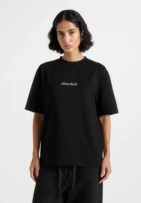 Ari - Unisex Signature Relaxed Fit Cotton T-Shirt - Black sold by Maniere De Voir