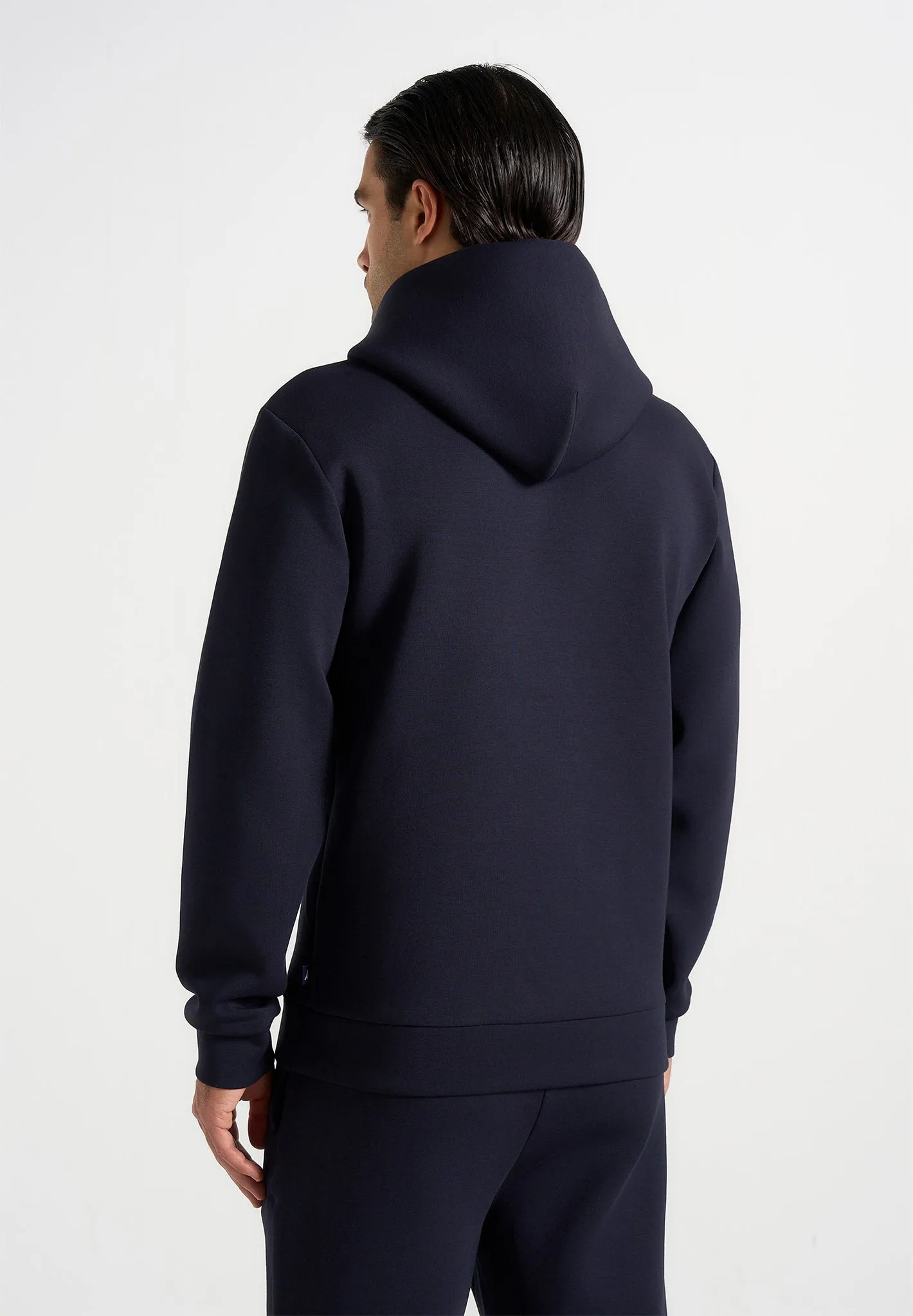 Drew - Neoprene Minimal Regular Fit Hoodie - Navy sold by Maniere De Voir product image thumbnail 4