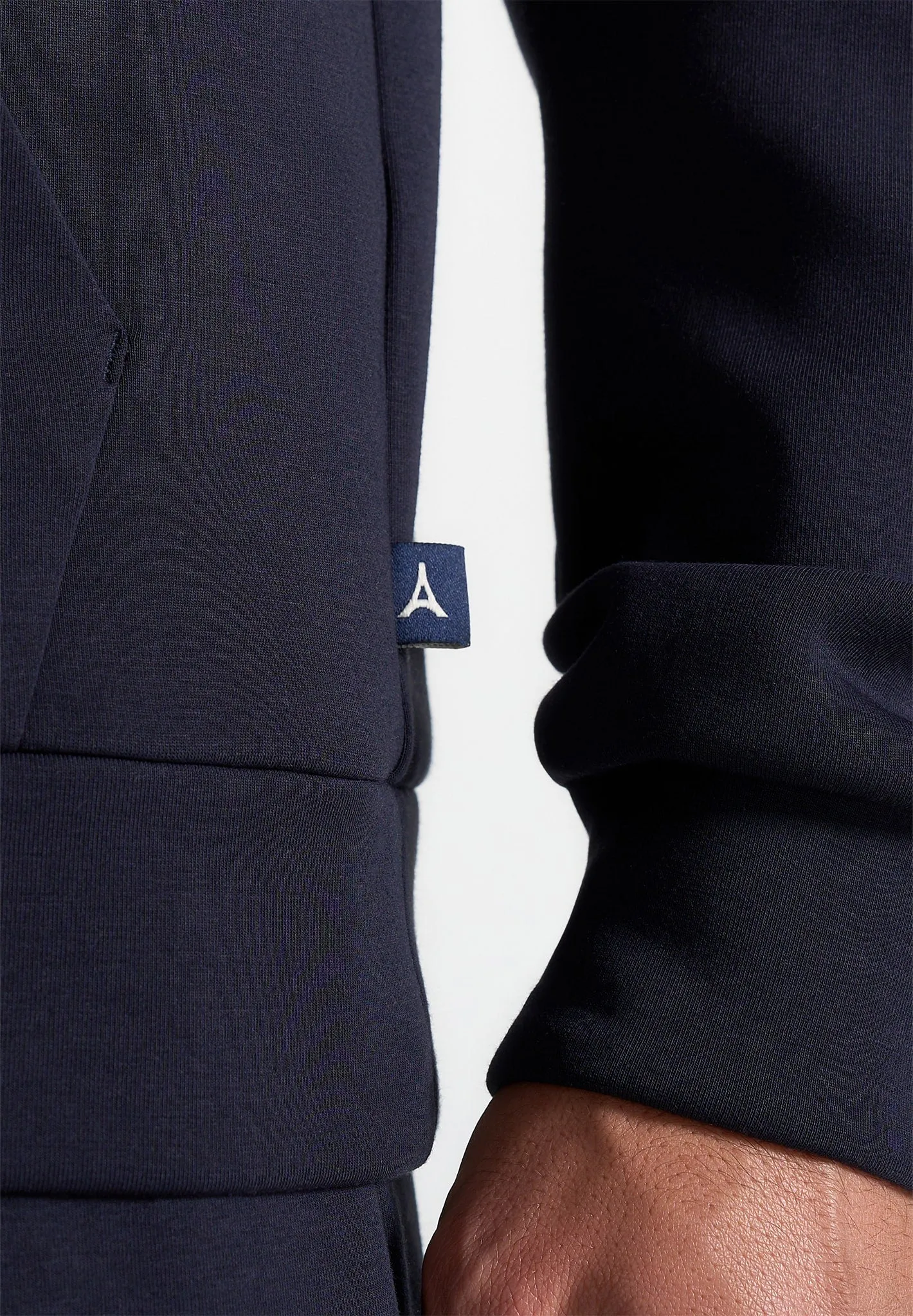 Drew - Neoprene Minimal Regular Fit Hoodie - Navy sold by Maniere De Voir product image thumbnail 3