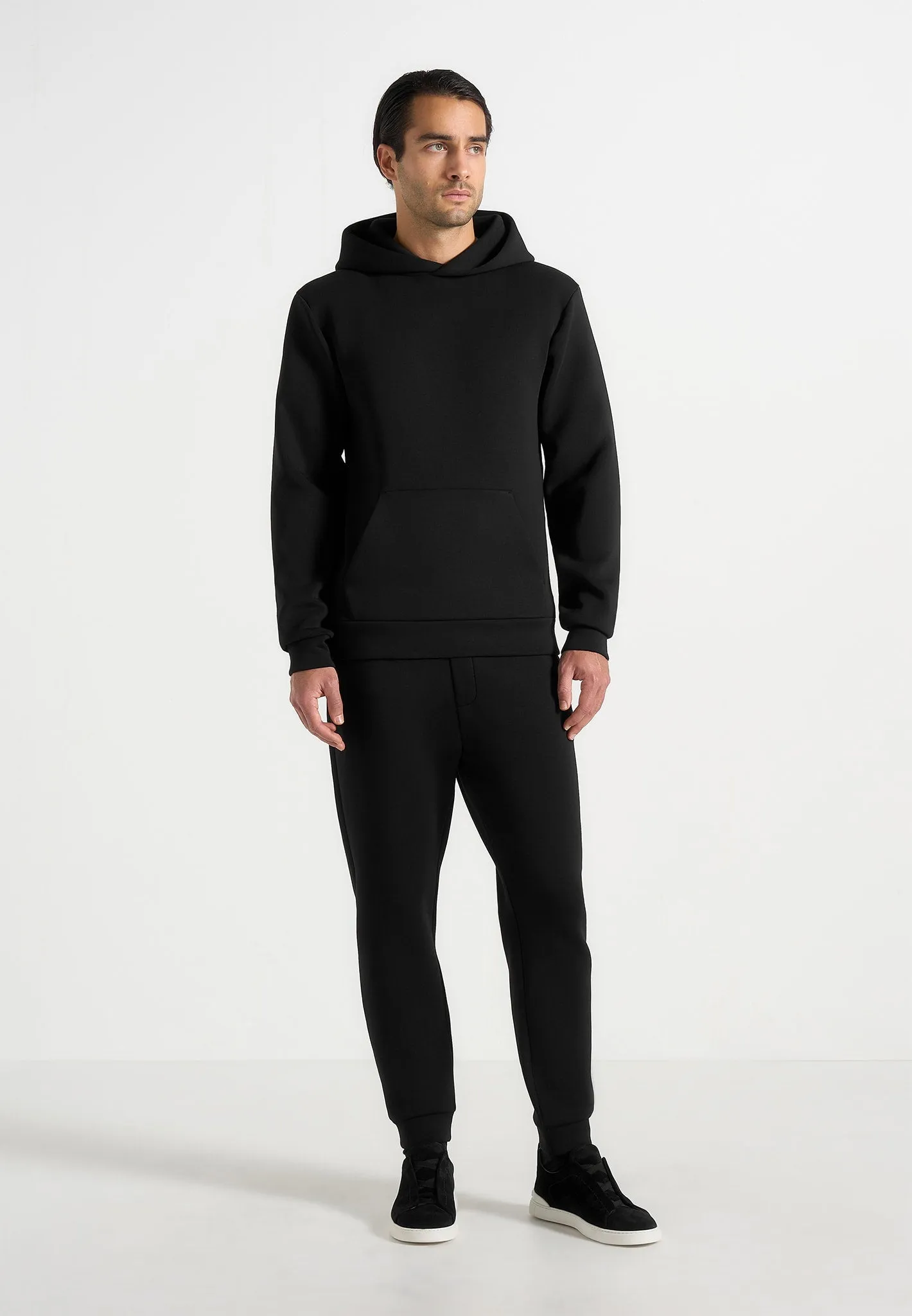 Dion - Neoprene Minimal Tapered Fit Cuffed Joggers - Black sold by Maniere De Voir product image thumbnail 2