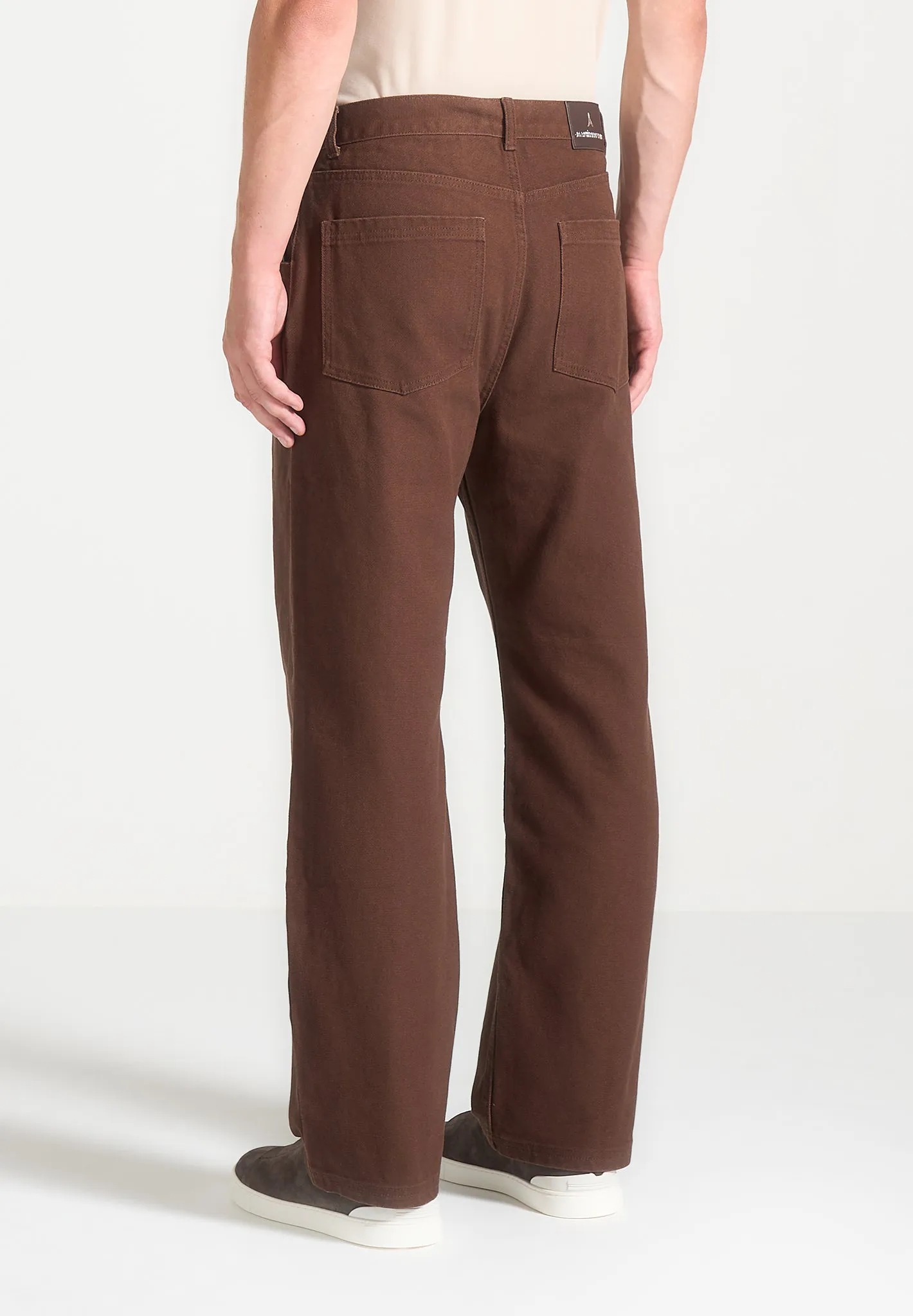Arnault - Relaxed Fit Pleated Gabardine Jeans - Brown sold by Maniere De Voir product image thumbnail 4