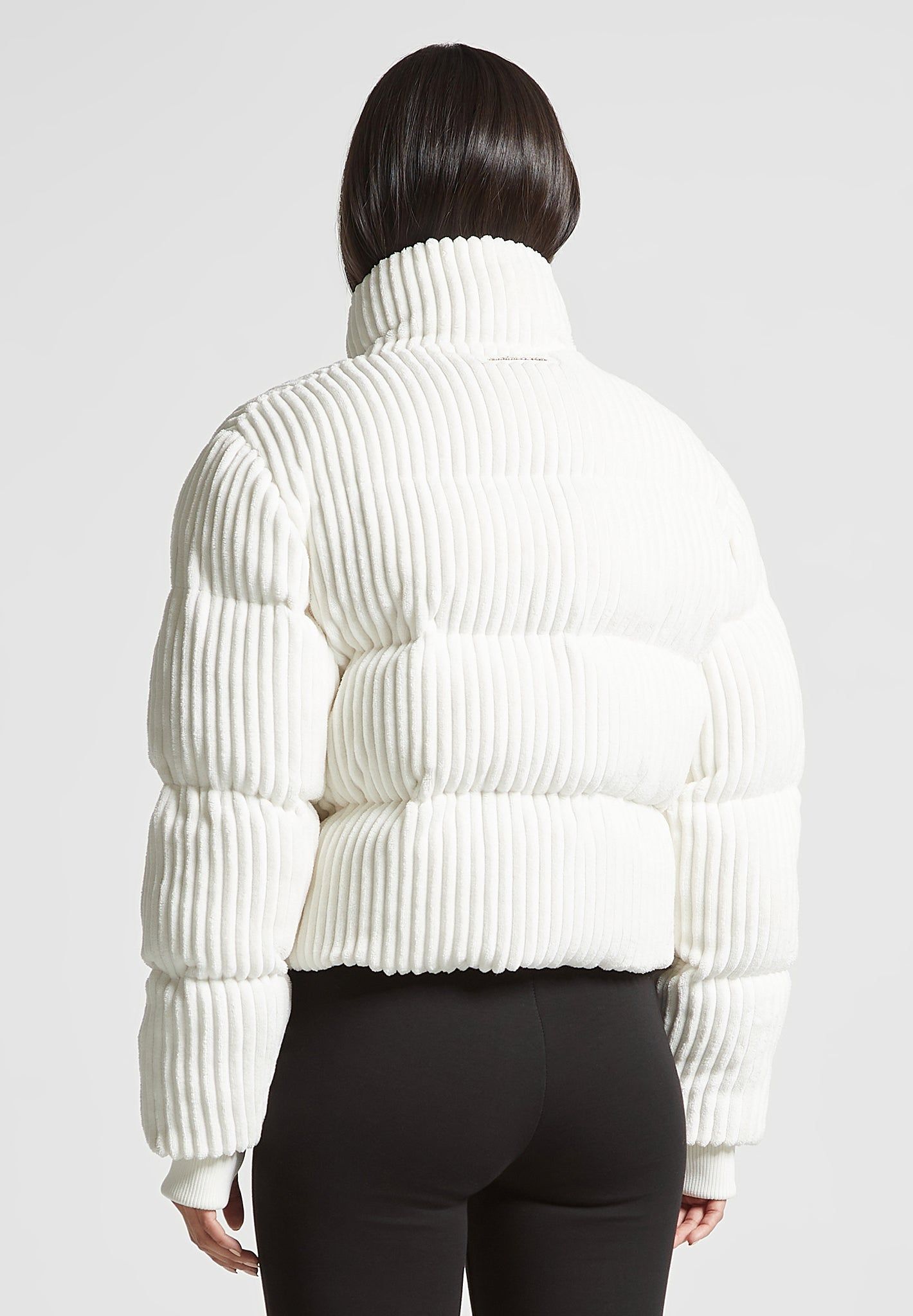 Ribbed Velour Puffer Jacket - Cream sold by Maniere De Voir product image thumbnail 5