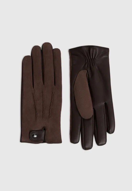 Mario - Suede Gloves - Brown made by Maniere De Voir