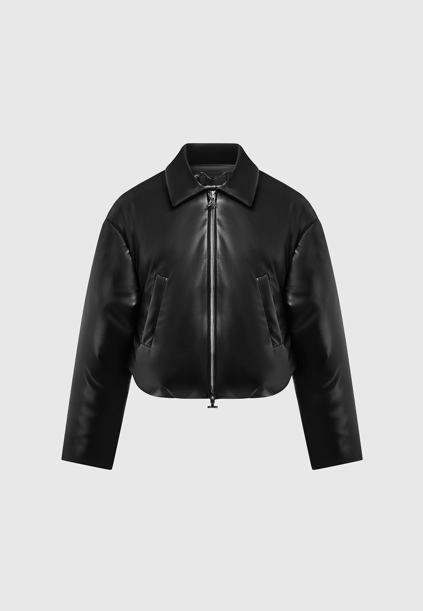 Leather Padded Bomber Jacket - Black sold by Maniere De Voir product image thumbnail 2