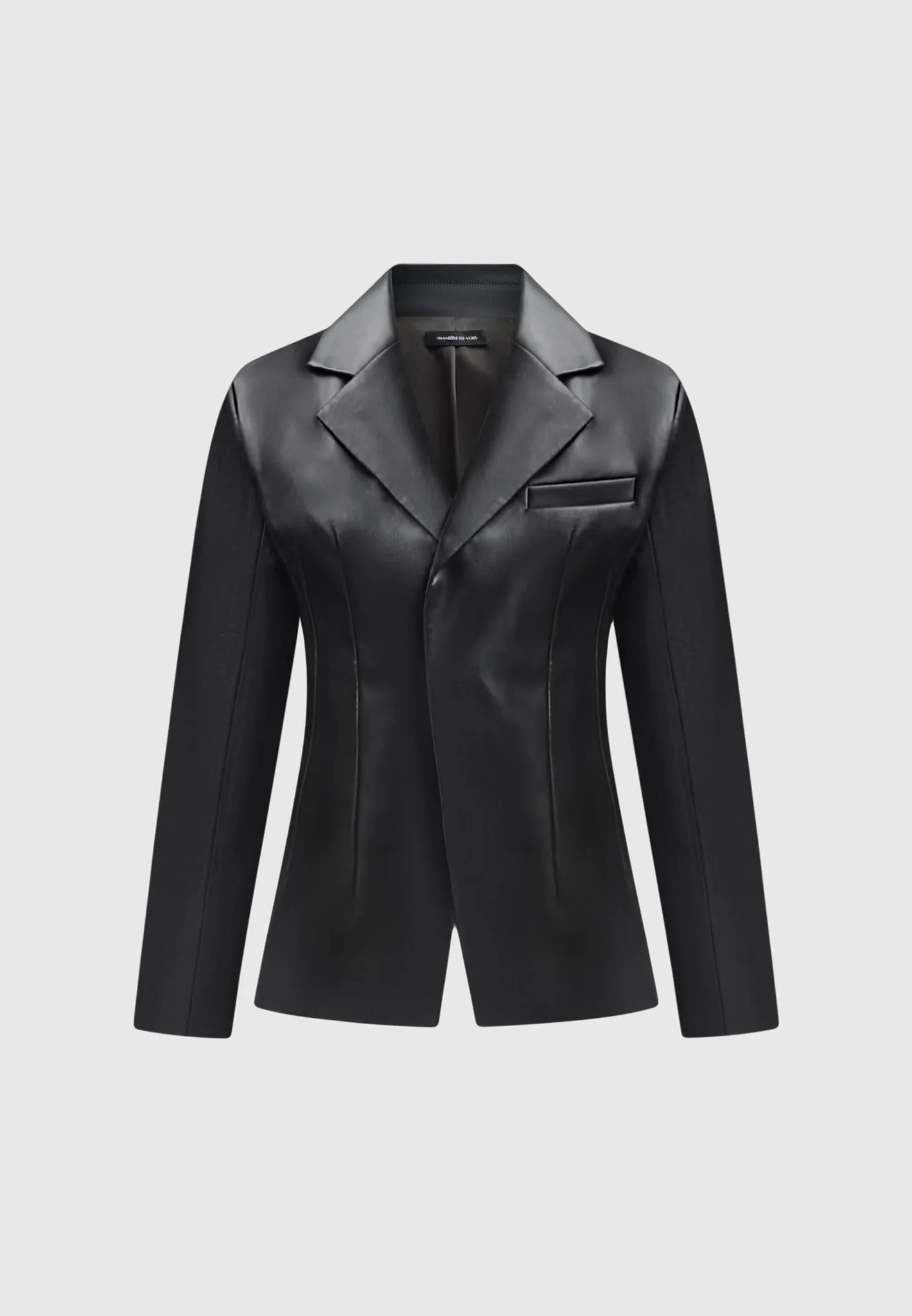 Leather Double Breasted Blazer - Black sold by Maniere De Voir product image thumbnail 2
