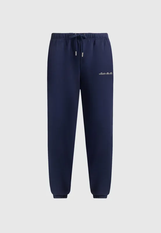 JS005 - Signature Regular Fit Cuffed Joggers - Navy sold by Maniere De Voir