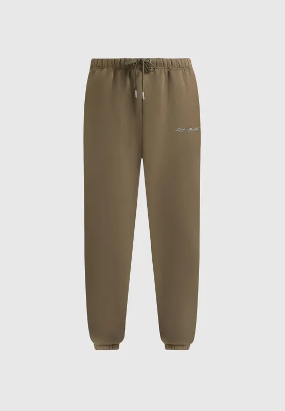 JS005 - Signature Regular Fit Cuffed Joggers - Olive sold by Maniere De Voir