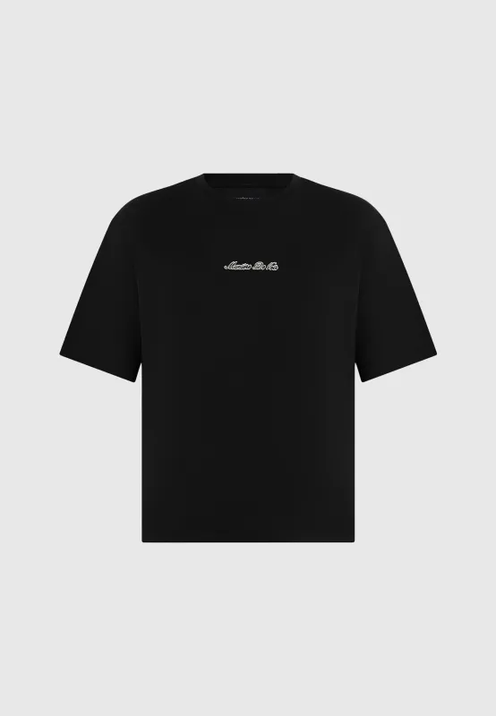 TS001 - Unisex Signature Relaxed Fit Cotton T-Shirt - Black sold by Maniere De Voir