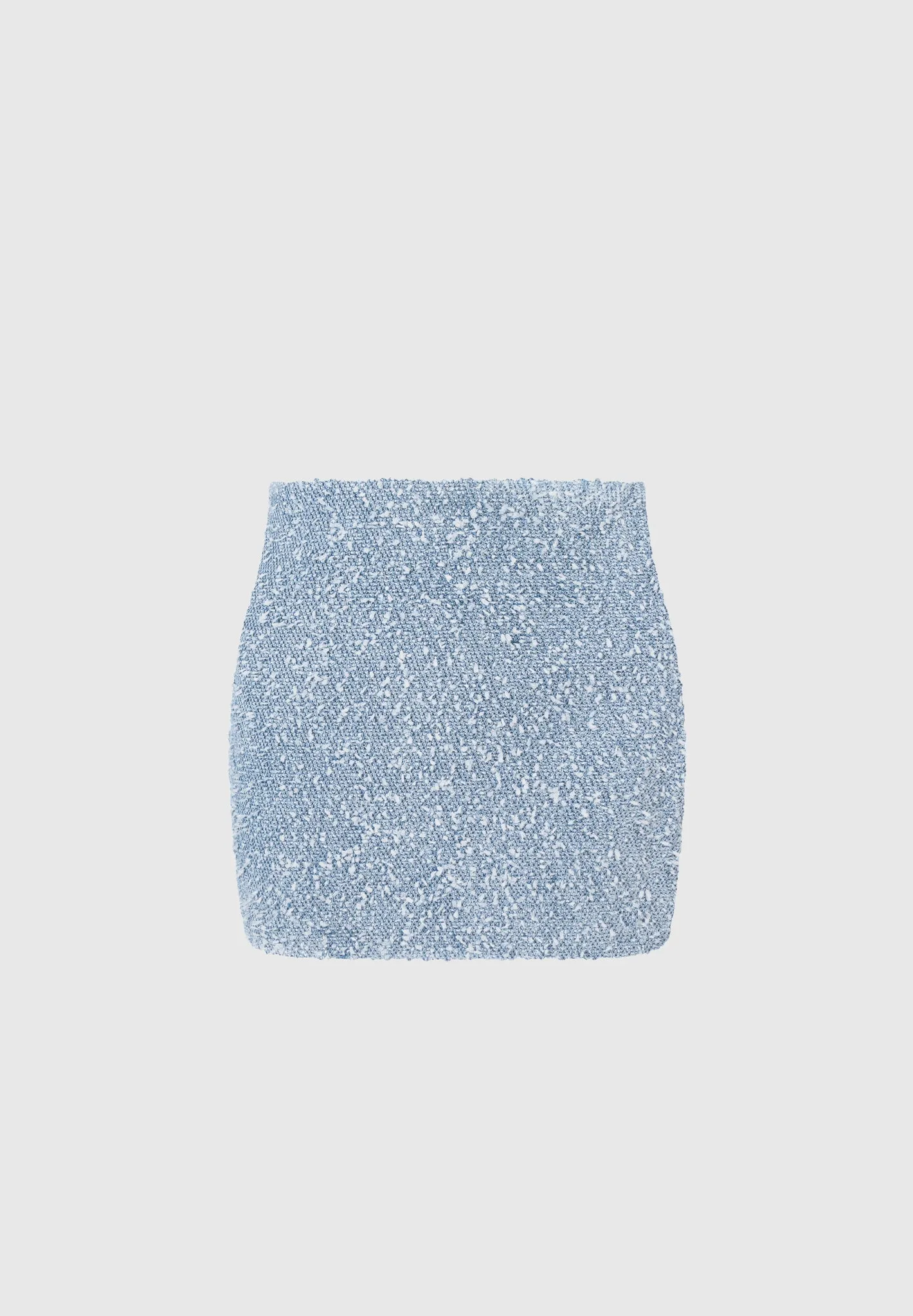 Boucle Denim Mini Skirt - Mid Blue sold by Maniere De Voir product image thumbnail 5