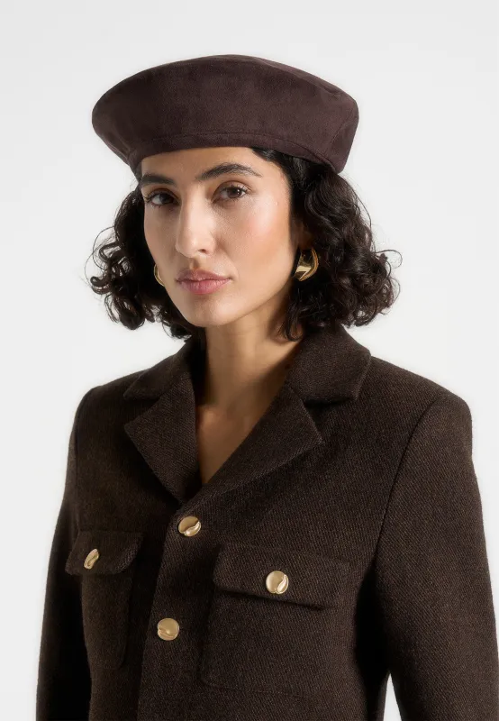Anya - Suede Beret - Brown sold by Maniere De Voir