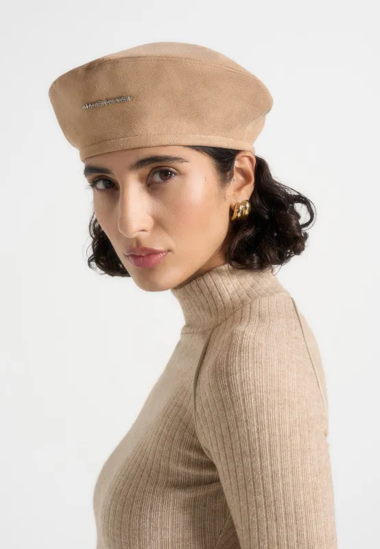Anya - Suede Beret - Beige sold by Maniere De Voir
