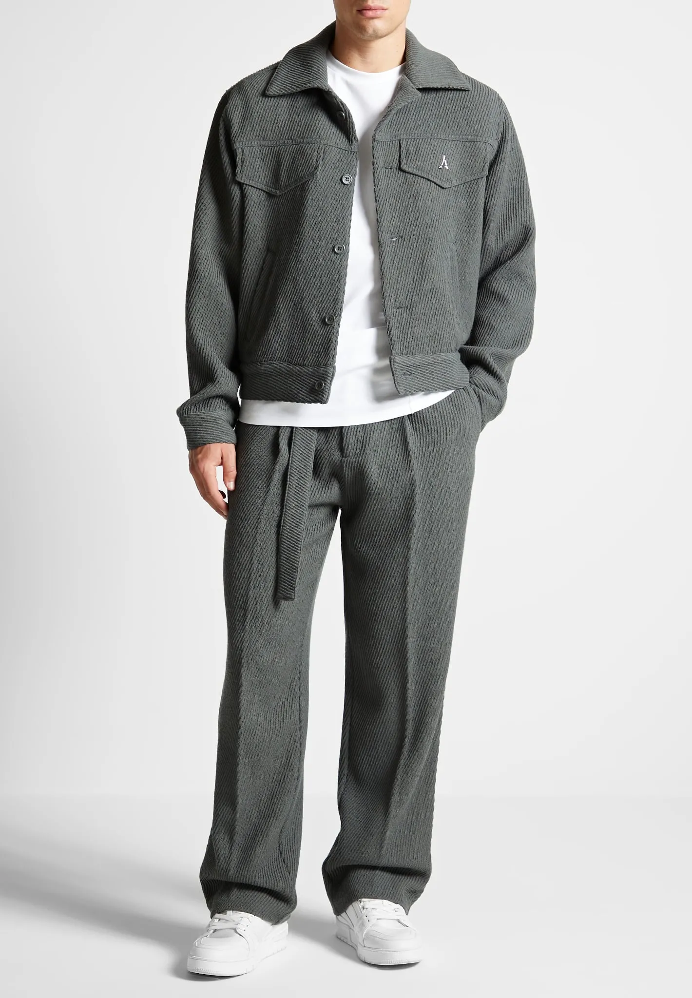 Twill Boxy Jacket - Grey sold by Maniere De Voir
