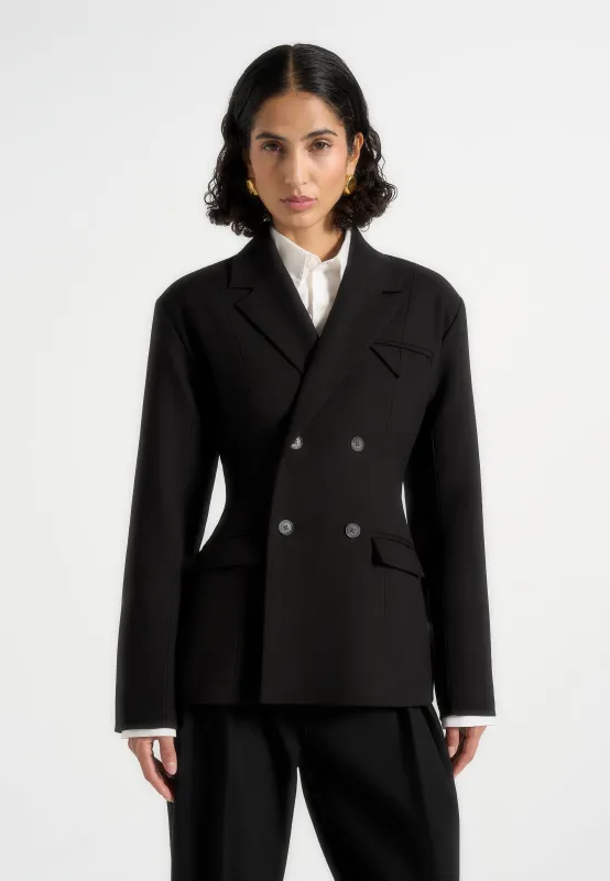 Maia - Double Breasted Blazer - Black sold by Maniere De Voir