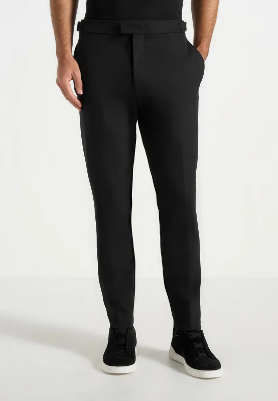 Aiden - Slim Fit Stretch Trousers - Black sold by Maniere De Voir