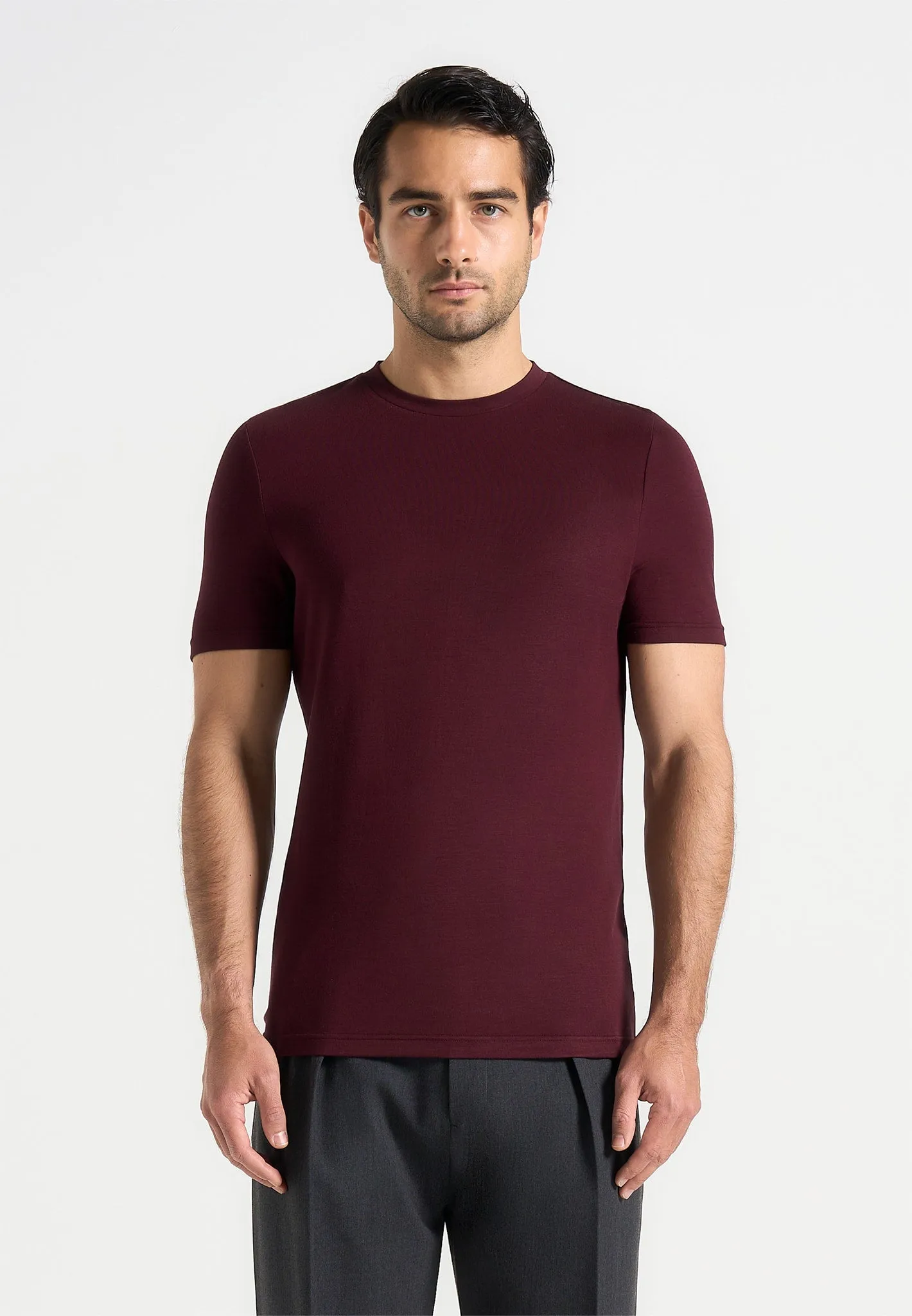 TS003 - Fitted Luxe T-Shirt - Wine Red sold by Maniere De Voir product image thumbnail 4
