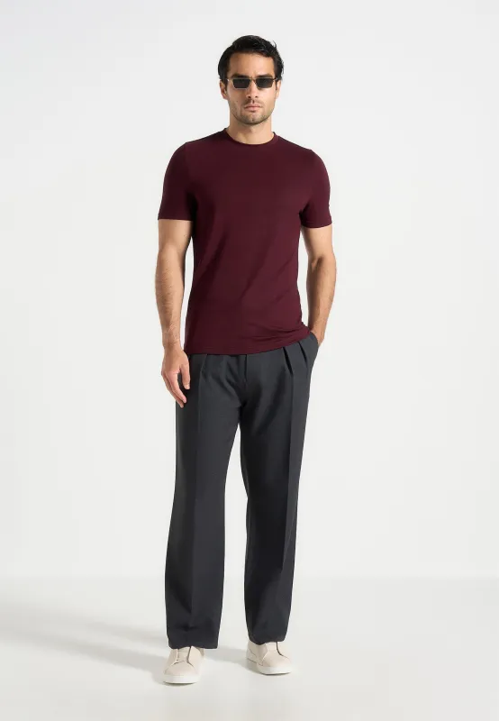 TS003 - Fitted Luxe T-Shirt - Wine Red made by Maniere De Voir