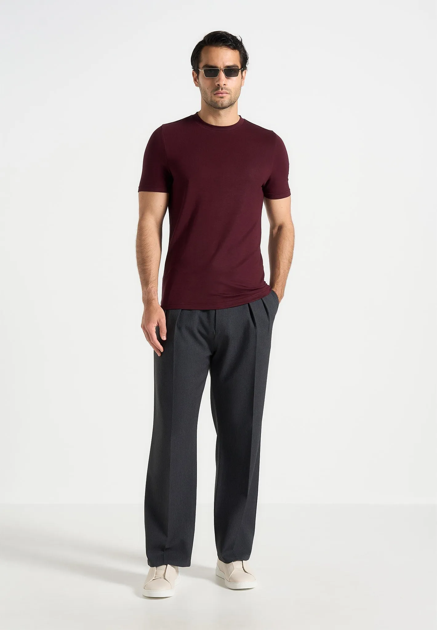 TS003 - Fitted Luxe T-Shirt - Wine Red sold by Maniere De Voir