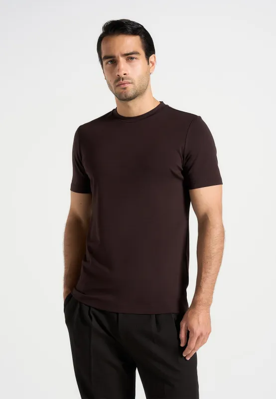 TS003 - Fitted Luxe T-Shirt - Brown made by Maniere De Voir
