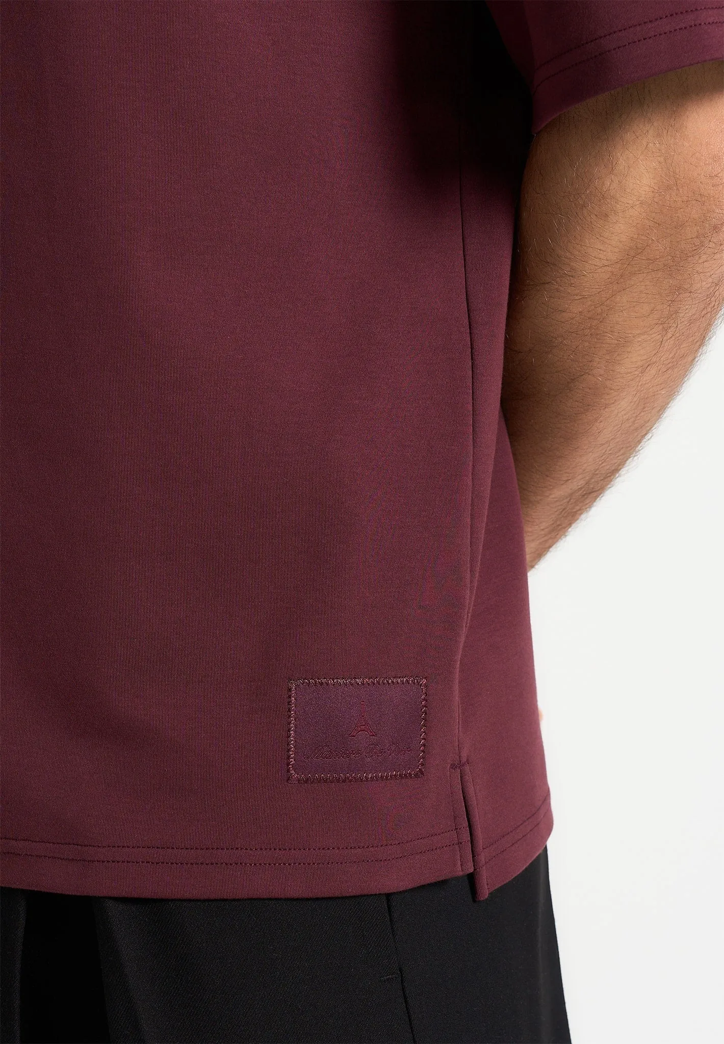 TS007 - Relaxed Fit Cotton T-Shirt - Wine Red sold by Maniere De Voir product image thumbnail 3