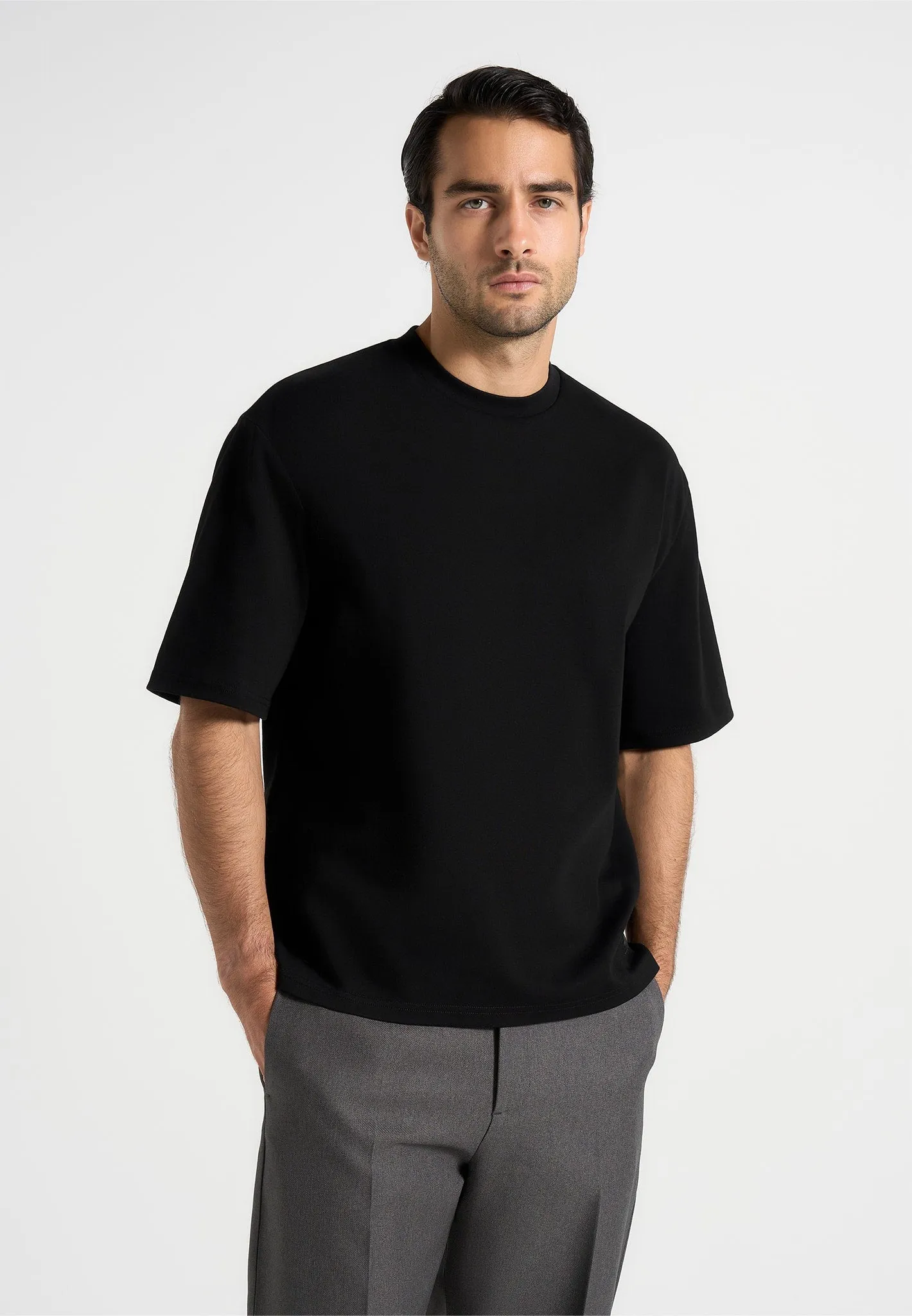 TS007 - Unisex Relaxed Fit Cotton T-Shirt - Black sold by Maniere De Voir product image thumbnail 4
