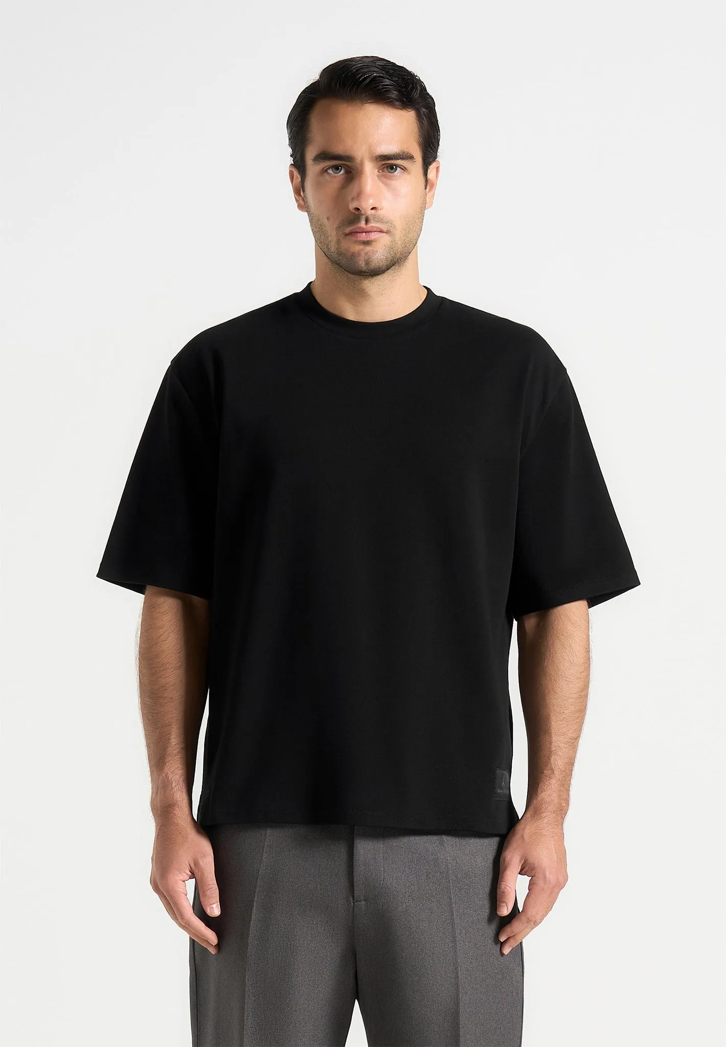 TS007 - Unisex Relaxed Fit Cotton T-Shirt - Black sold by Maniere De Voir
