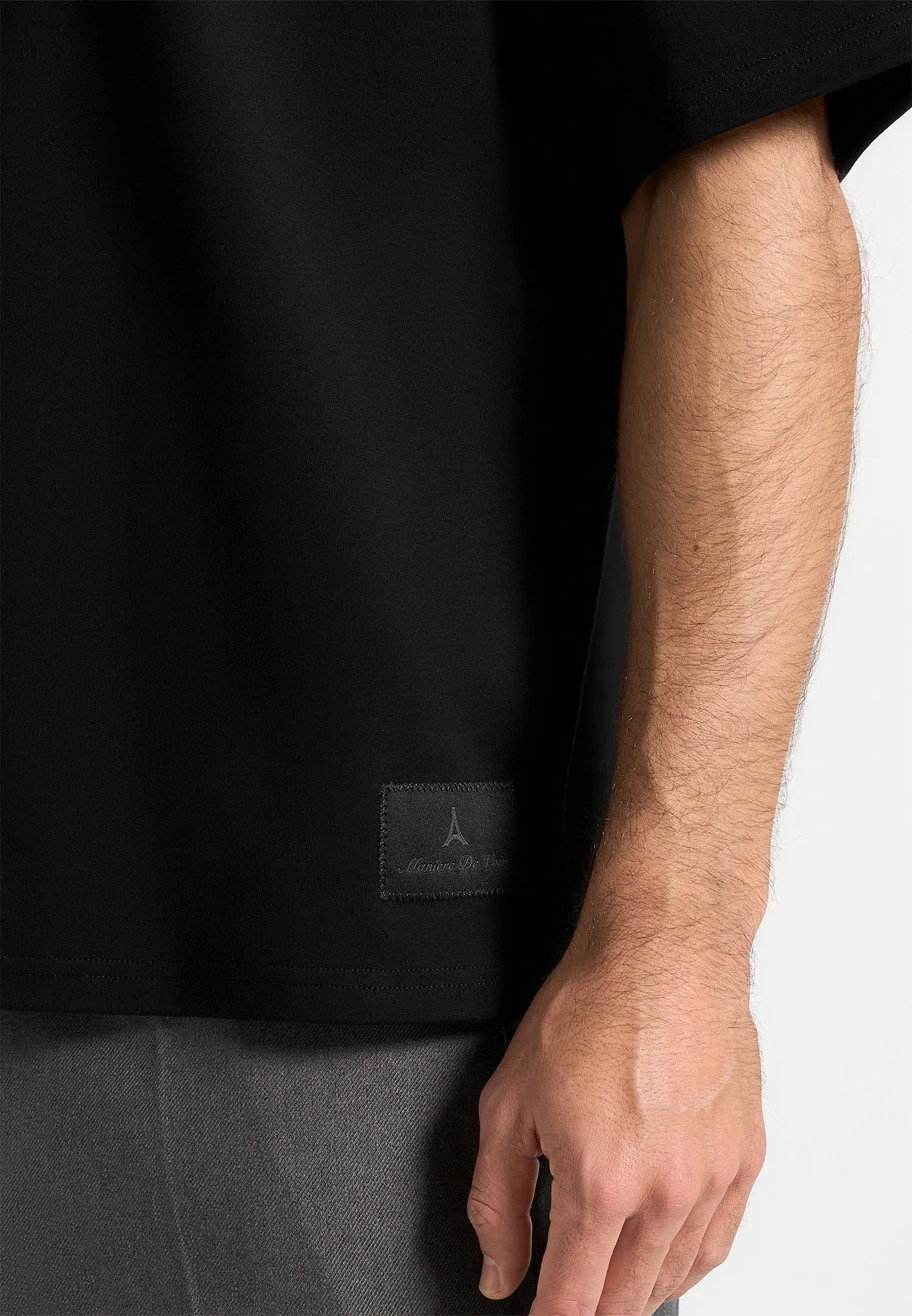 TS007 - Unisex Relaxed Fit Cotton T-Shirt - Black sold by Maniere De Voir product image thumbnail 2