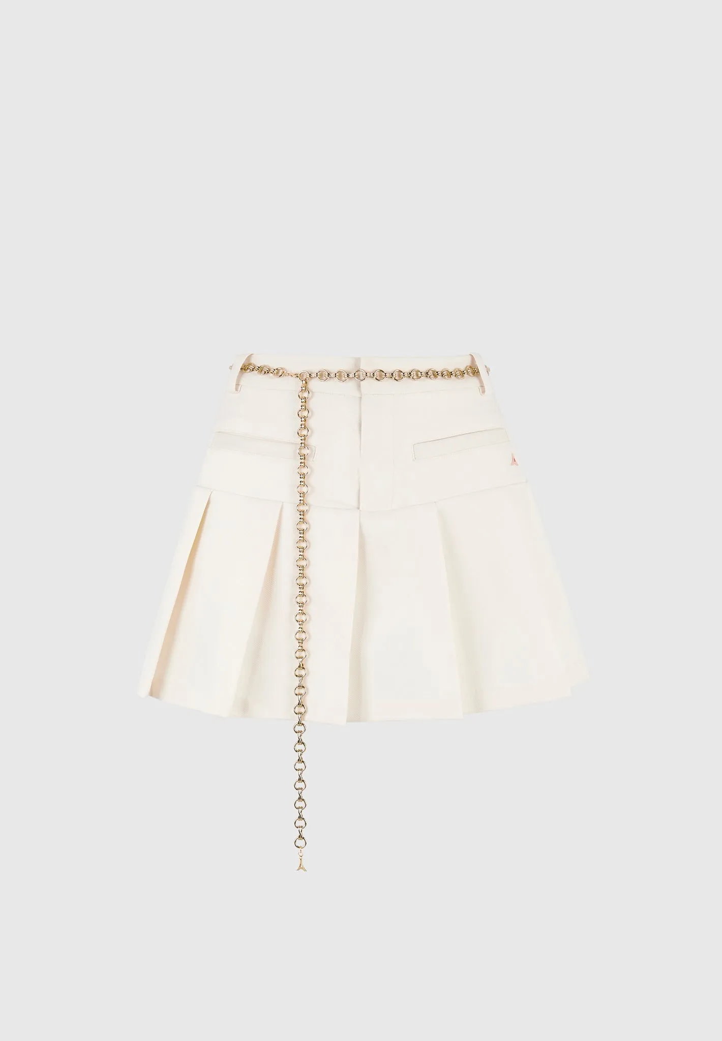 Elise - Tailored Pleated Skort with Belt - Off White sold by Maniere De Voir product image thumbnail 5
