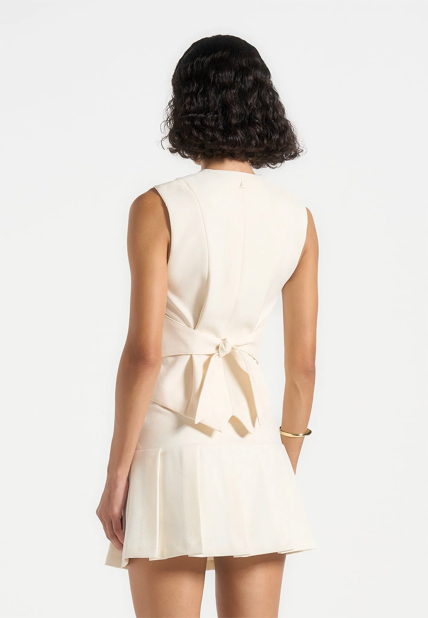 Christine - Tailored Cinch Waistcoat - Off White sold by Maniere De Voir product image thumbnail 5