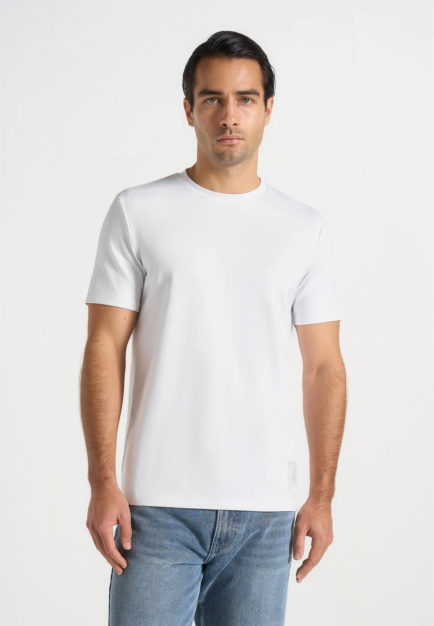TS002 - Regular Fit Cotton T-Shirt - White sold by Maniere De Voir product image thumbnail 3
