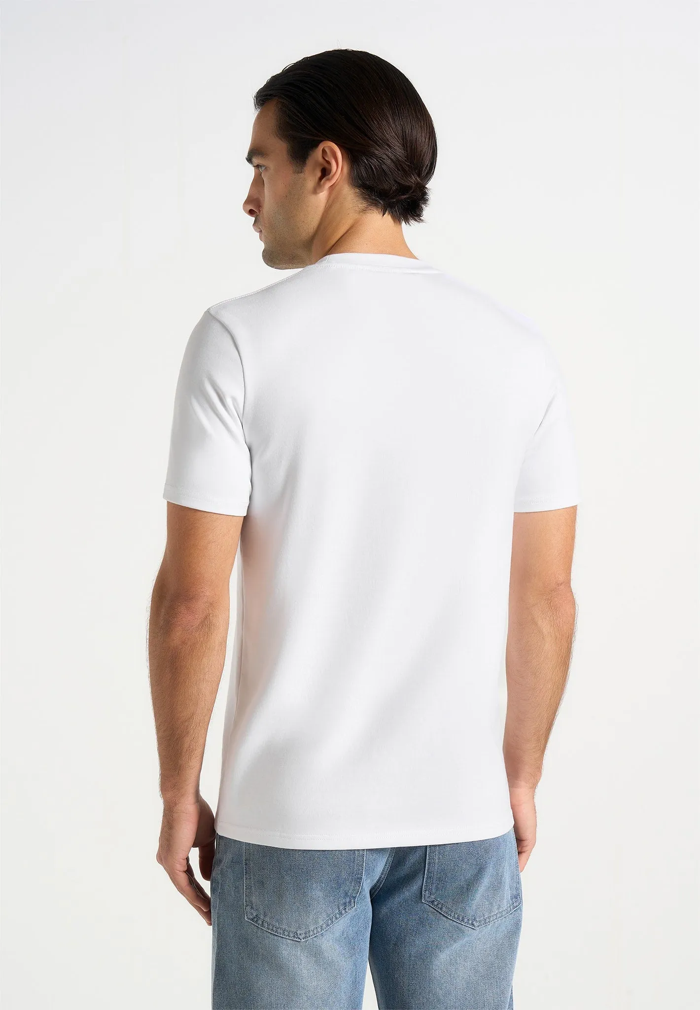 TS002 - Regular Fit Cotton T-Shirt - White sold by Maniere De Voir product image thumbnail 4