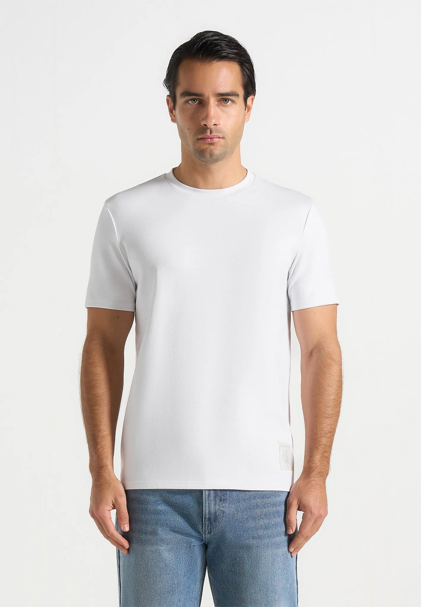 TS002 - Regular Fit Cotton T-Shirt - White sold by Maniere De Voir product image thumbnail 5