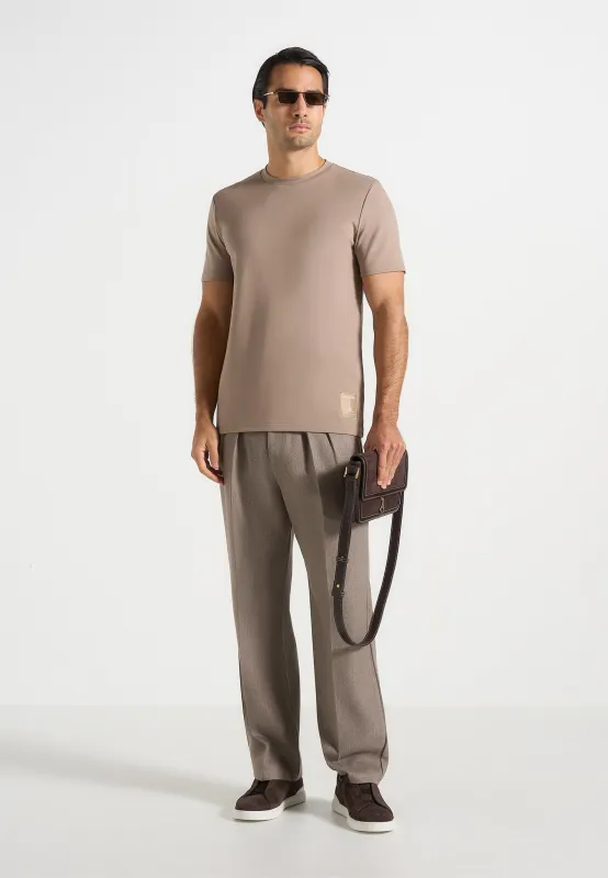 TS002 - Regular Fit Cotton T-Shirt - Taupe sold by Maniere De Voir