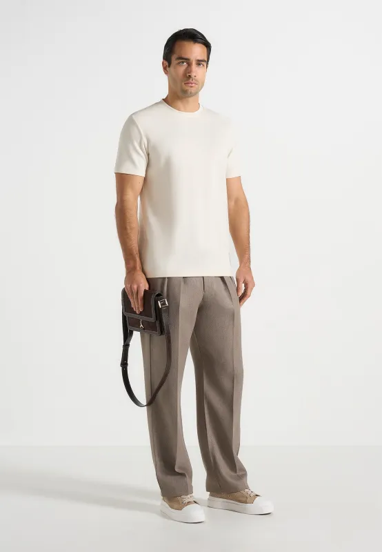 TS002 - Regular Fit Cotton T-Shirt - Cream sold by Maniere De Voir