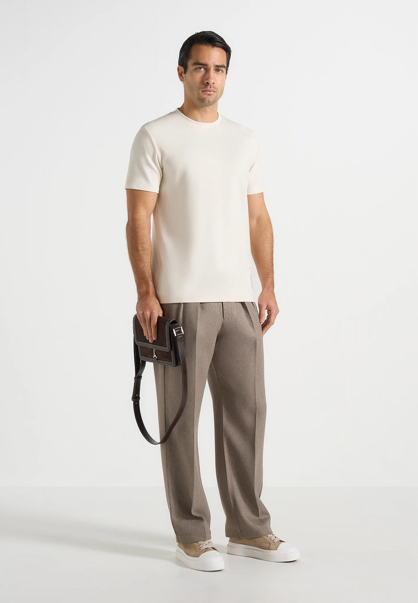 TS002 - Regular Fit Cotton T-Shirt - Cream sold by Maniere De Voir