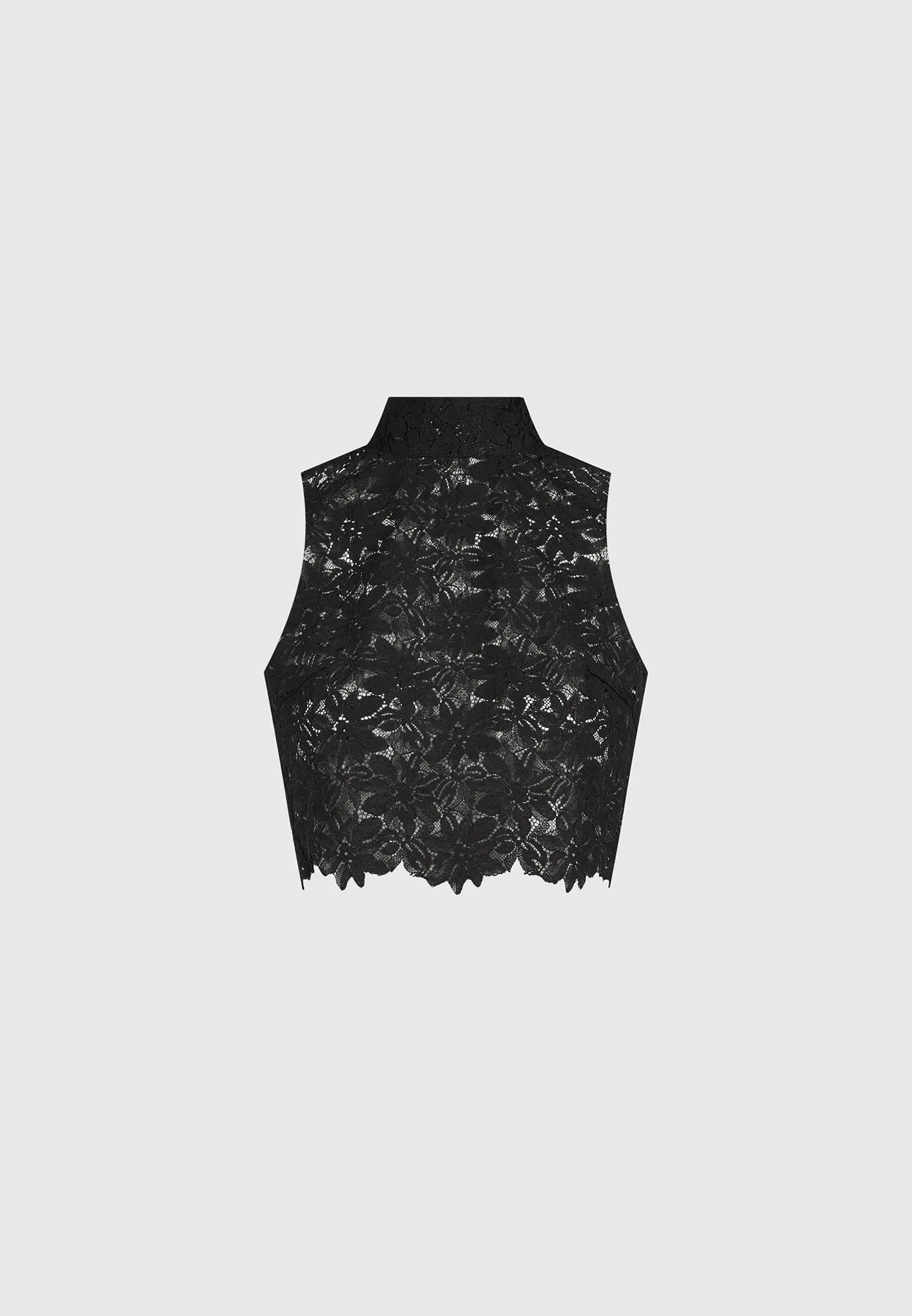 Lace Open Back Top - Black sold by Maniere De Voir product image thumbnail 2