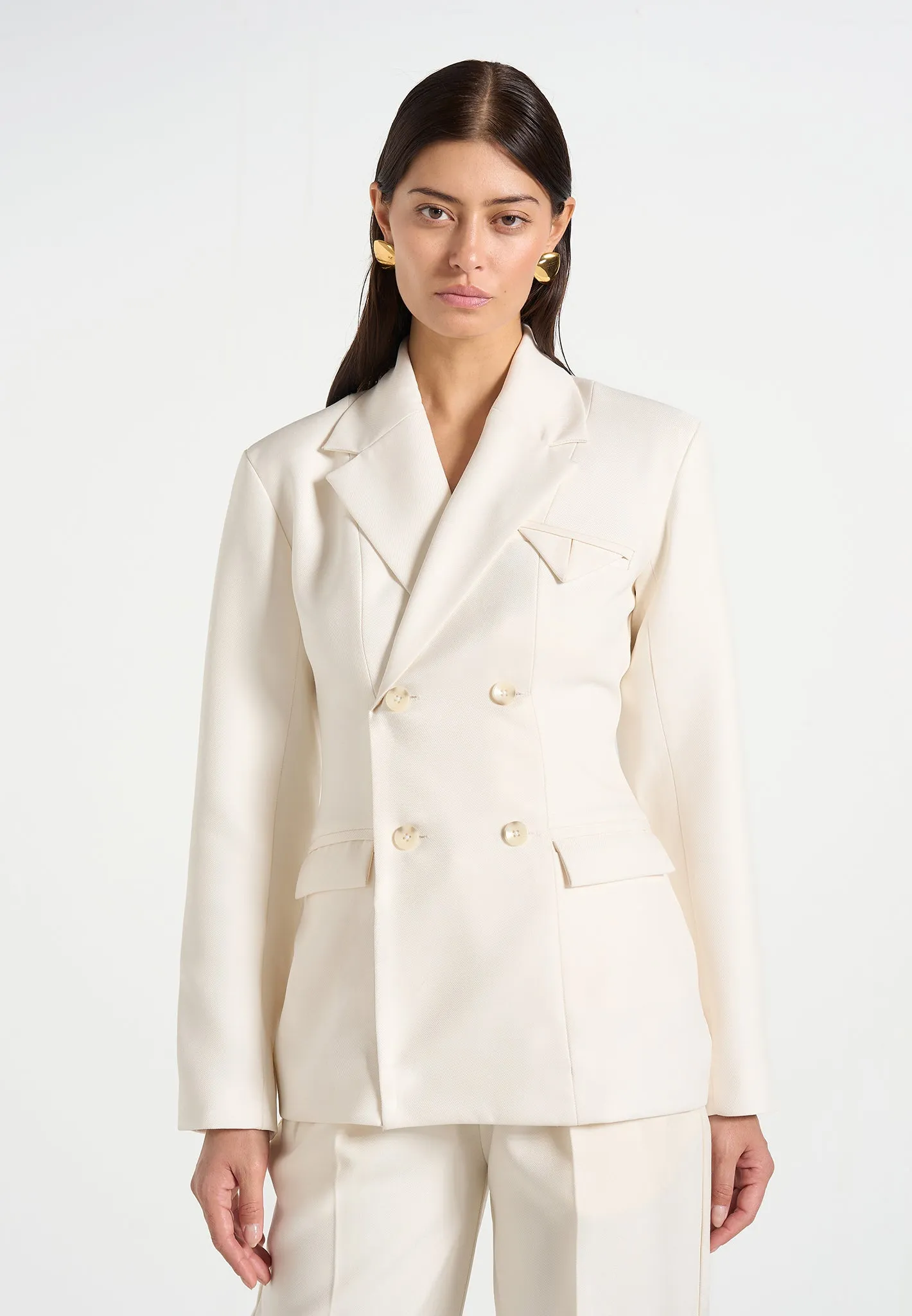 Maia - Double Breasted Blazer - Cream sold by Maniere De Voir product image thumbnail 5