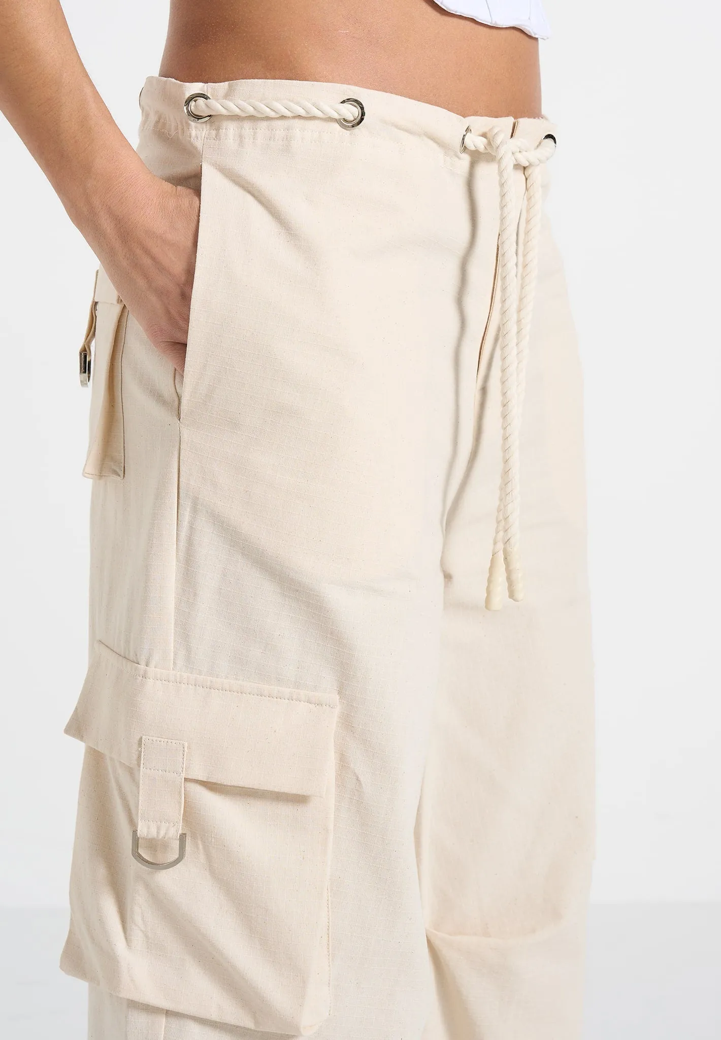 Rosa - Ripstop Parachute Cargo Pants - Cream sold by Maniere De Voir product image thumbnail 3