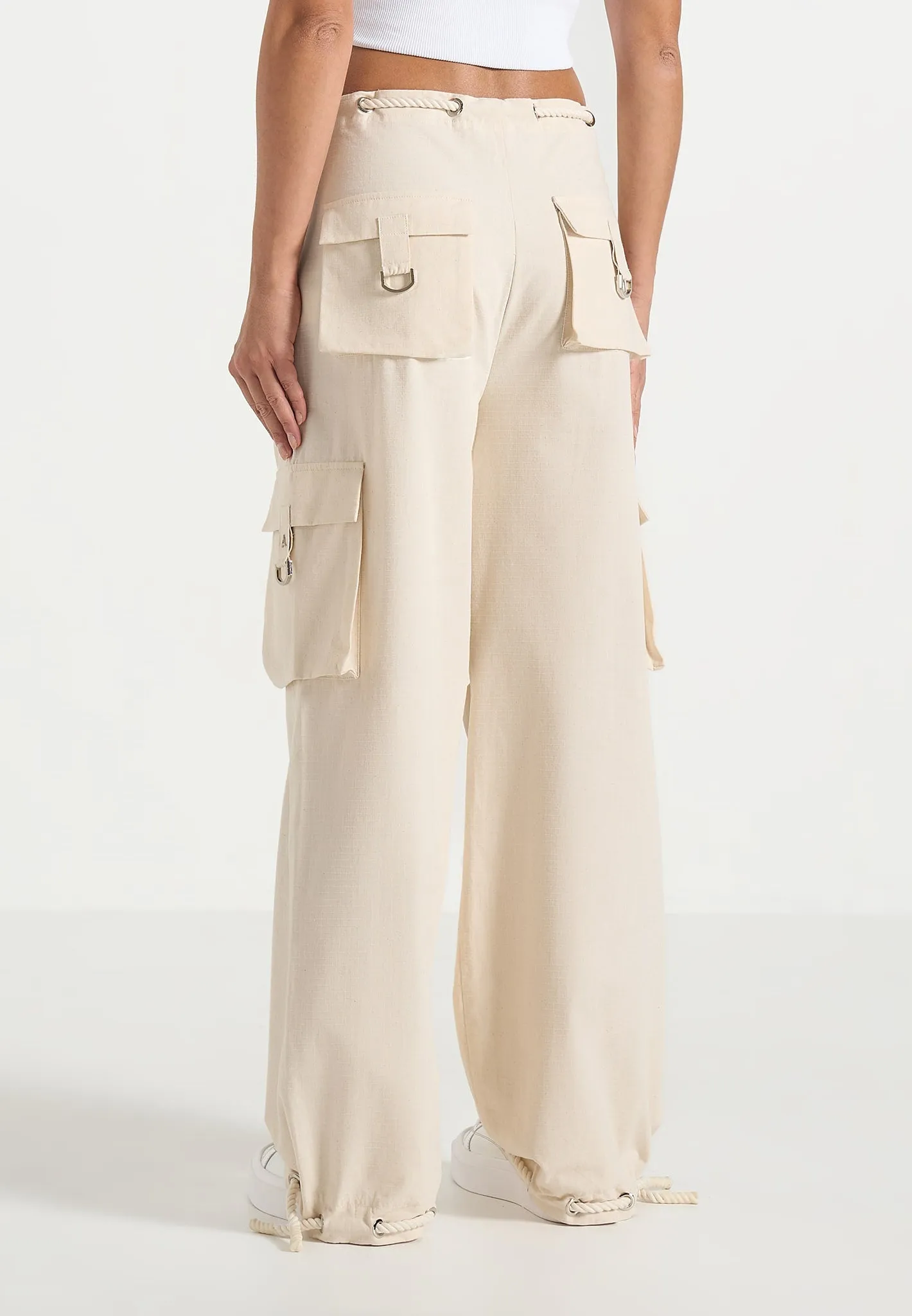 Rosa - Ripstop Parachute Cargo Pants - Cream sold by Maniere De Voir product image thumbnail 4
