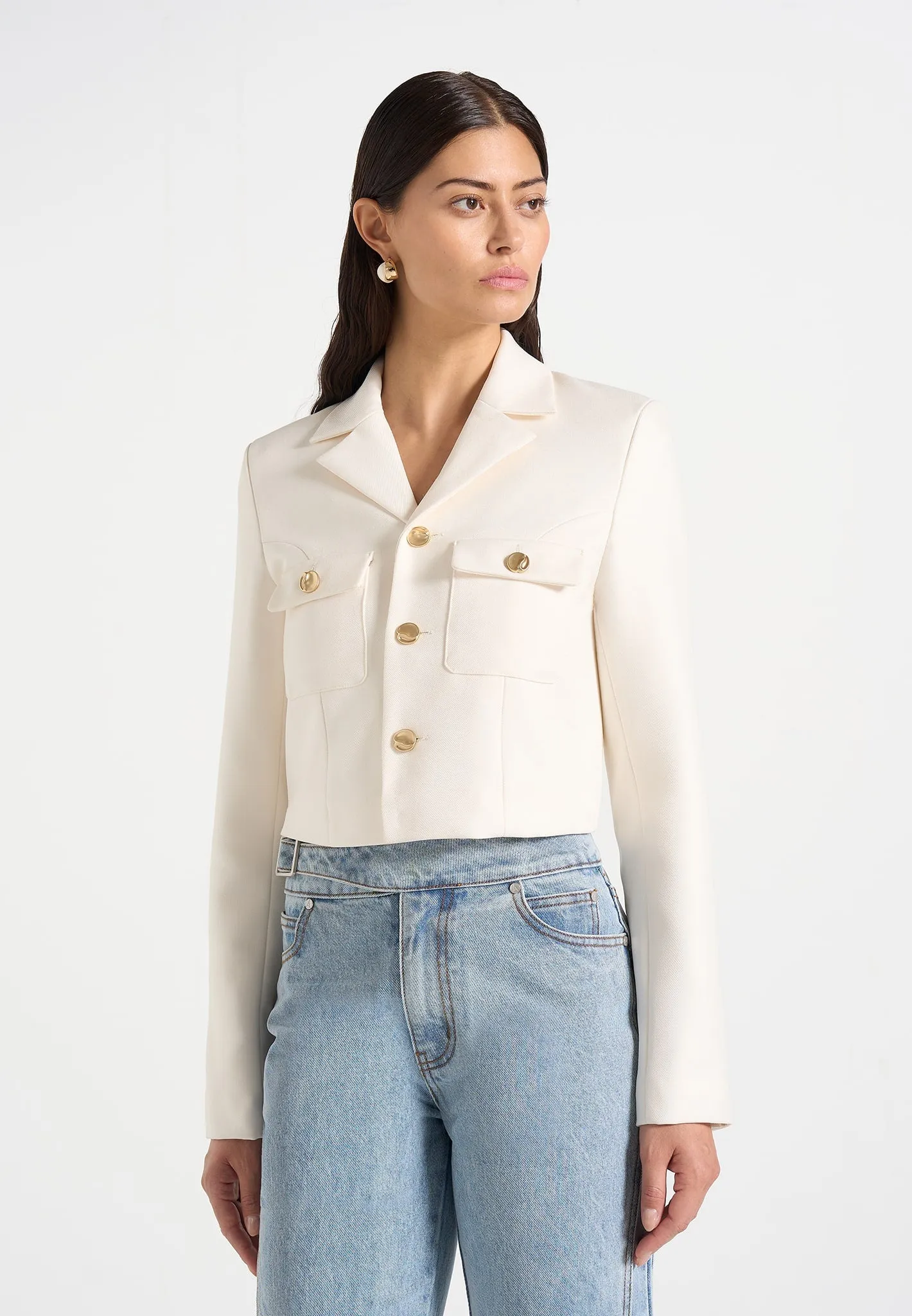 Daphina - Tailored Jacket - Cream sold by Maniere De Voir product image thumbnail 4