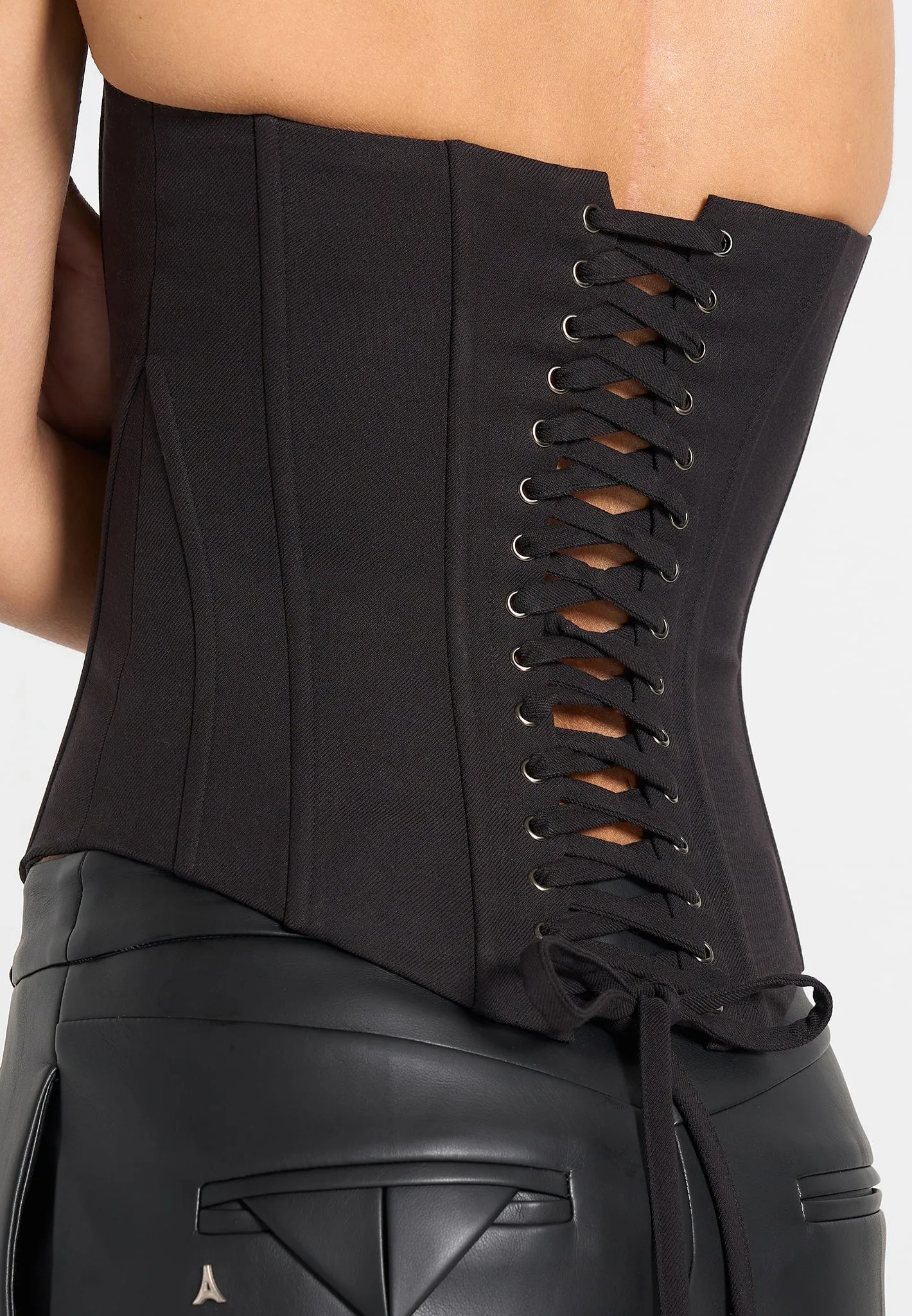 Scarlett - Tailored Lace Up Corset - Black sold by Maniere De Voir product image thumbnail 3