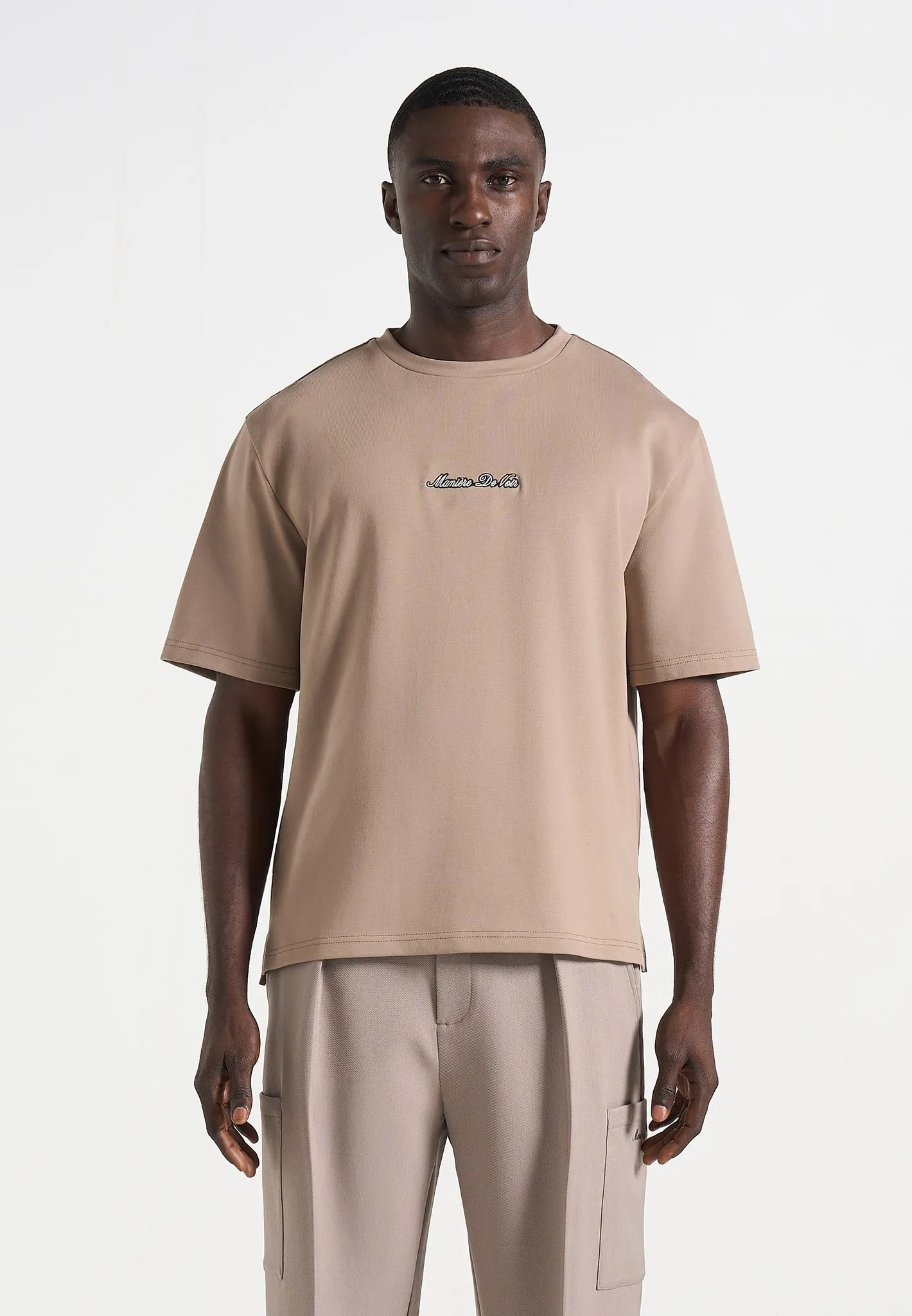 TS001 - Unisex Signature Relaxed Fit Cotton T-Shirt - Taupe sold by Maniere De Voir product image thumbnail 4