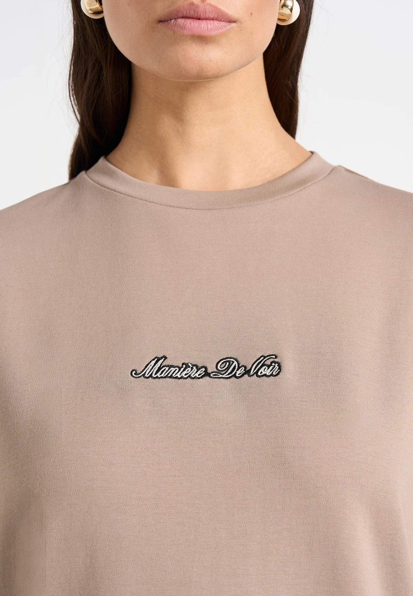 TS001 - Unisex Signature Relaxed Fit Cotton T-Shirt - Taupe sold by Maniere De Voir product image thumbnail 5
