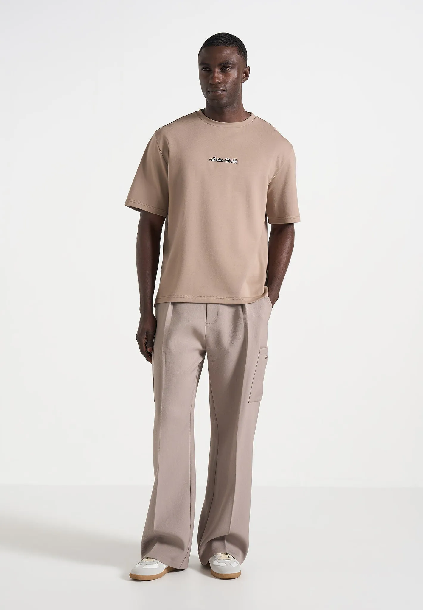 TS001 - Unisex Signature Relaxed Fit Cotton T-Shirt - Taupe sold by Maniere De Voir product image thumbnail 2