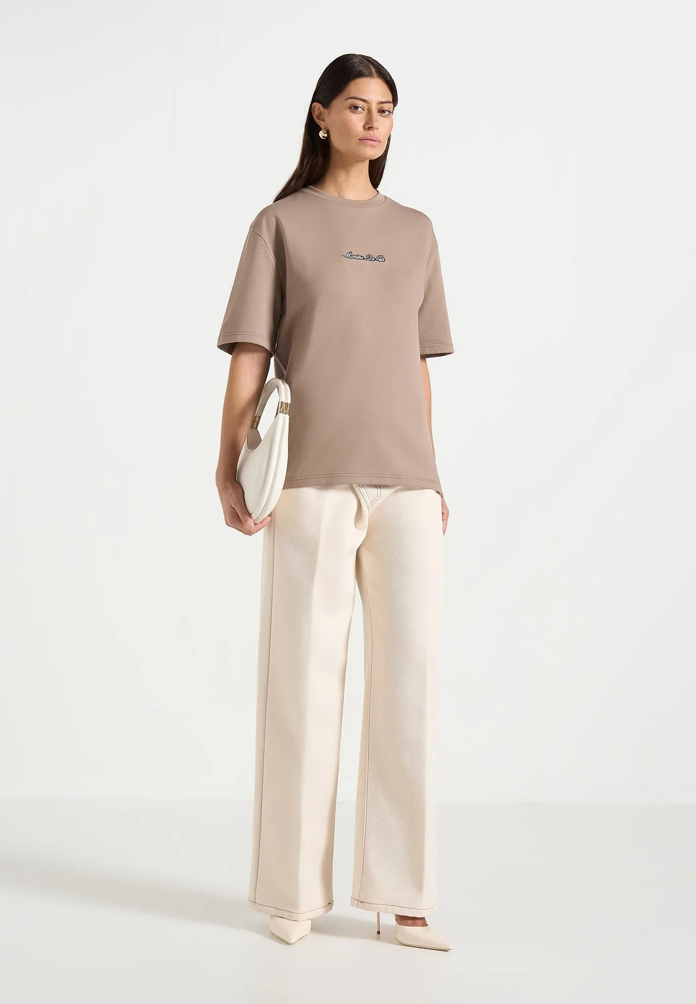 TS001 - Unisex Signature Relaxed Fit Cotton T-Shirt - Taupe sold by Maniere De Voir