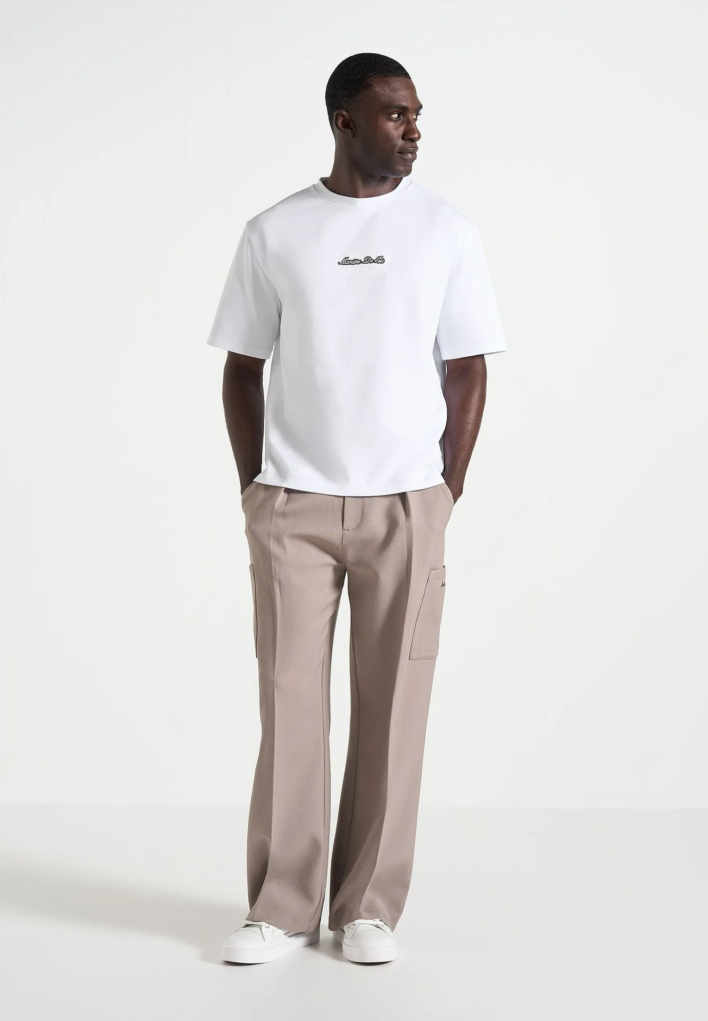 TS001 - Unisex Signature Relaxed fit Cotton T-Shirt - White sold by Maniere De Voir product image thumbnail 2