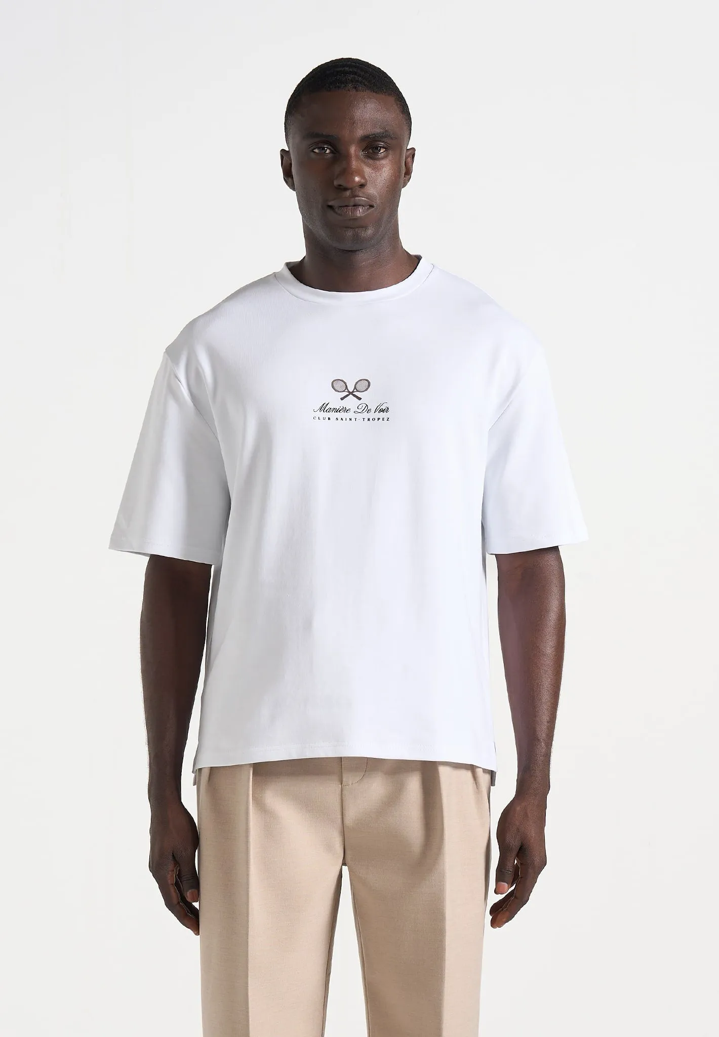 Aaron - Club Saint-Tropez Cotton T-Shirt - White sold by Maniere De Voir product image thumbnail 2