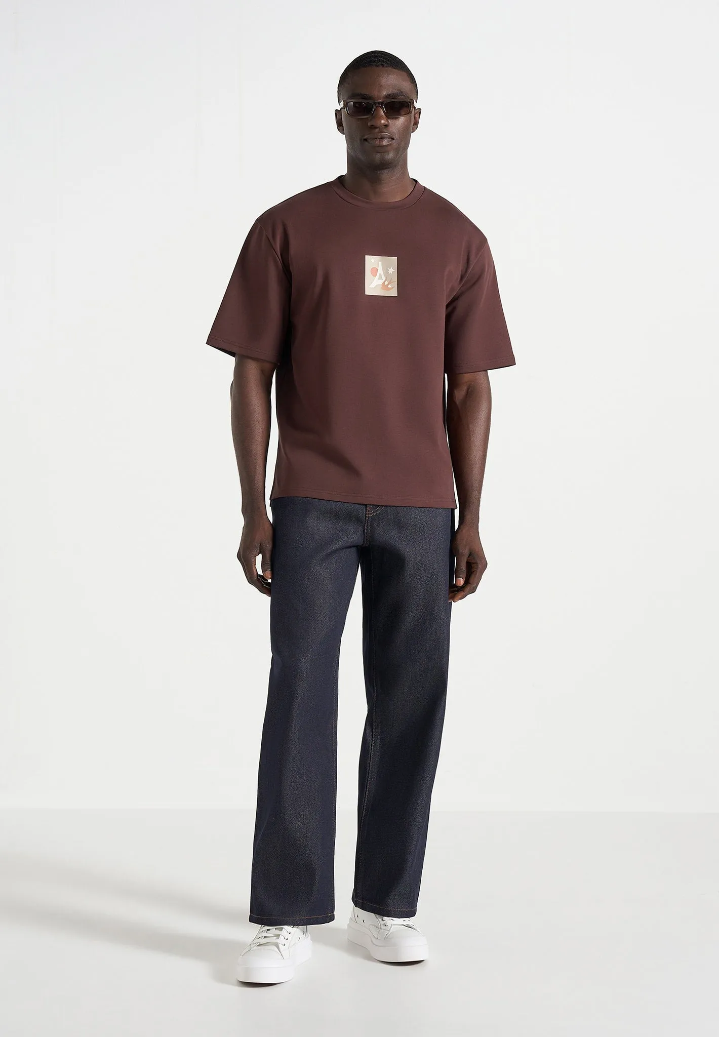 Thibault - Bird Detail Cotton T-Shirt - Brown sold by Maniere De Voir